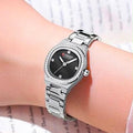 Reloj CURREN Blanche para Mujer | Plateado con Esfera Negra y Cristales