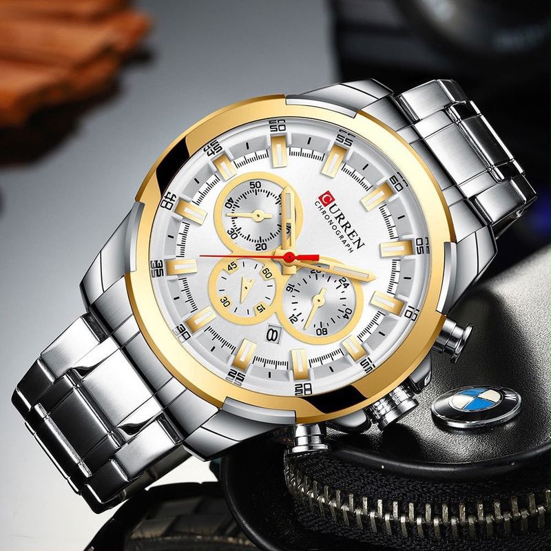 Reloj CURREN Silver Gold Prestige para hombre