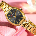 Reloj CURREN para Mujer | Dorado con Esfera Negra y Números Romanos