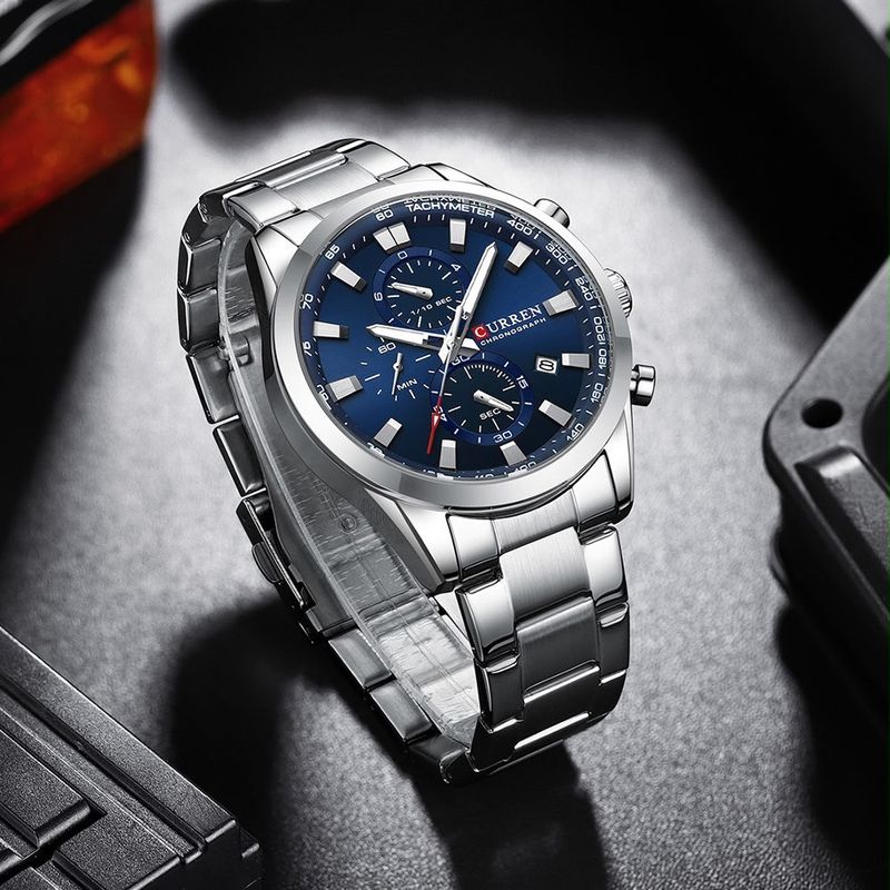 Reloj CURREN Chronograph Silver Blue