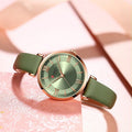 Reloj Elegante CURREN para Mujer – Correa de Silicona Verde y Caja Rose Gold