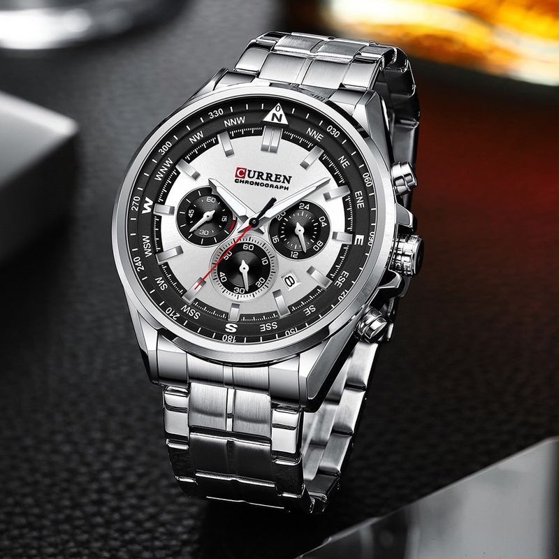 Reloj CURREN Chronograph Silver Black para hombre