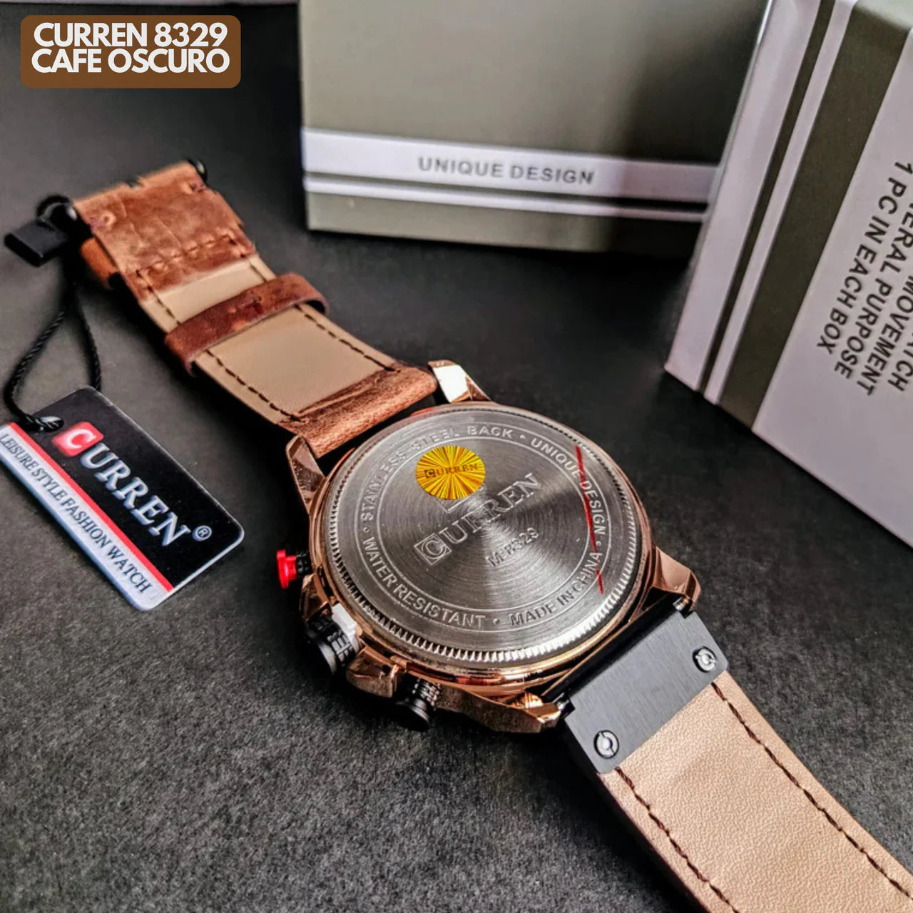 CURREN 8329 EN CUERO CAFE OSCURO