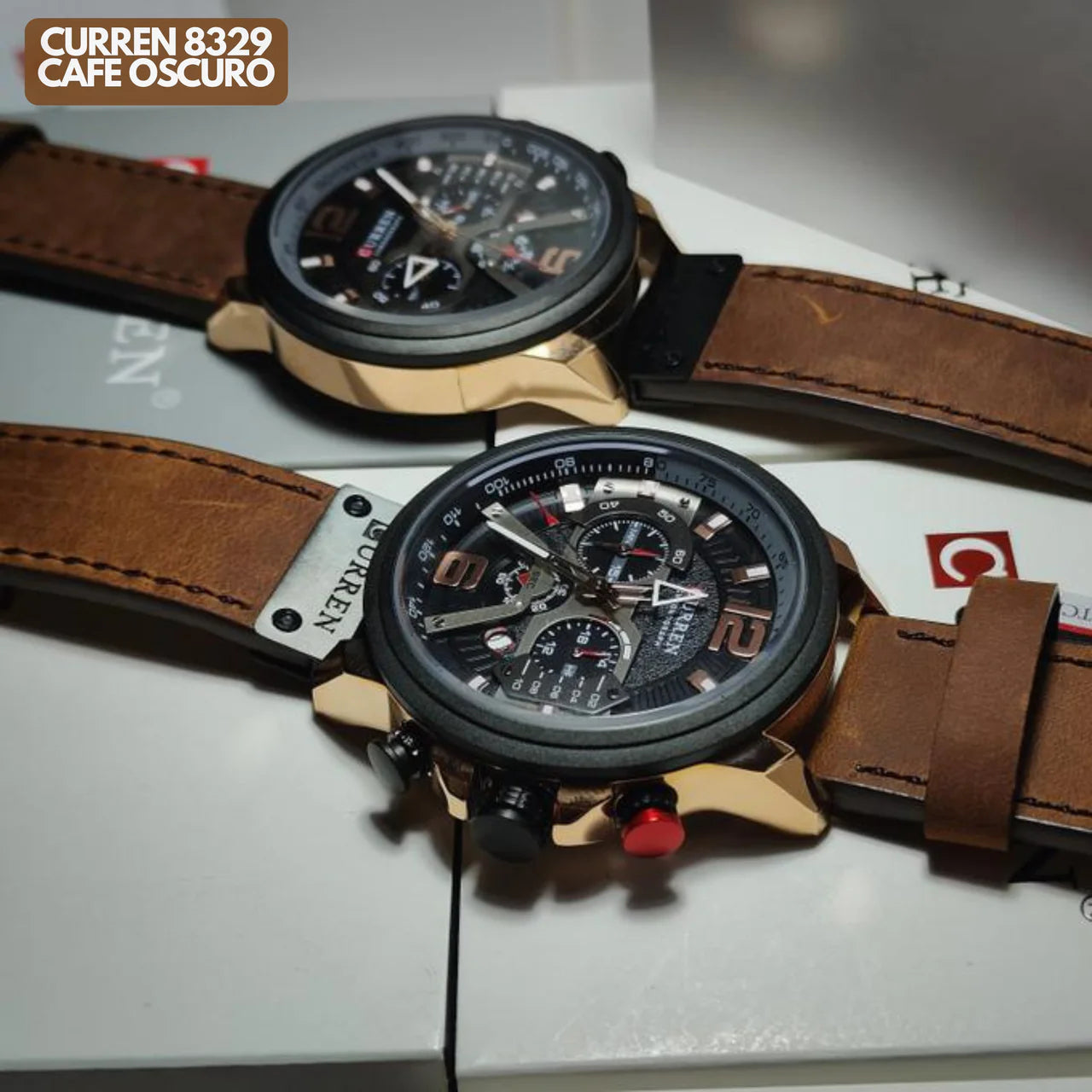 CURREN 8329 EN CUERO CAFE OSCURO