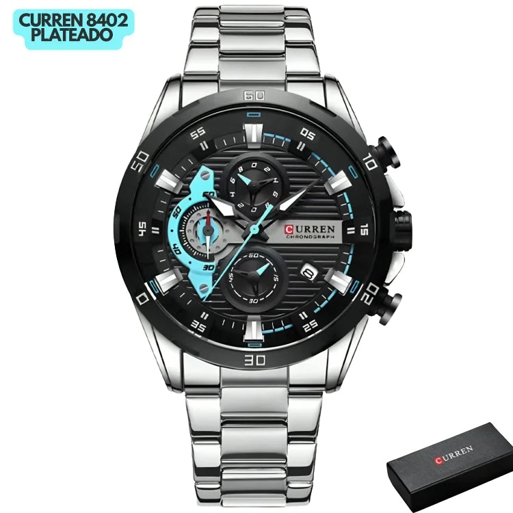 CURREN CRONÓGRAFO 8402 PLATA