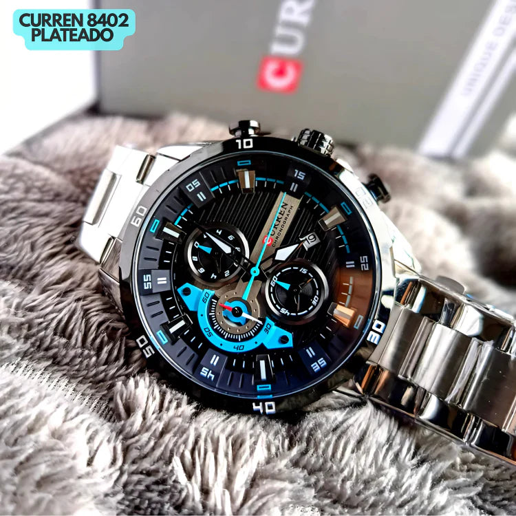CURREN CRONÓGRAFO 8402 PLATA