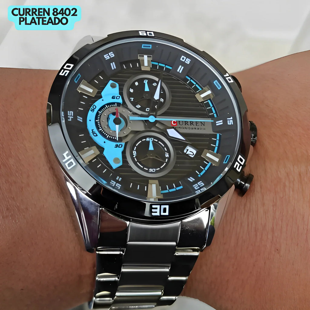 CURREN CRONÓGRAFO 8402 PLATA
