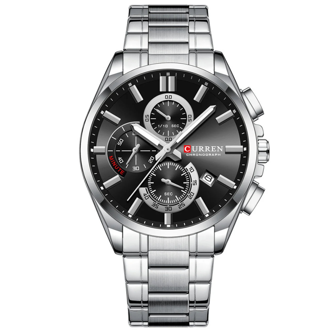 CURREN 8475 PLATA FONDO NEGRO