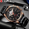 Reloj CURREN Cronógrafo Negro y Oro Rosa para Hombre
