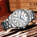 Reloj CURREN Cronógrafo Plateado con Esfera Blanca para Hombre