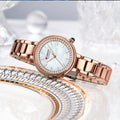 Reloj CURREN Elegance para Mujer – Acero Inoxidable Rose Gold con Detalles Brillantes