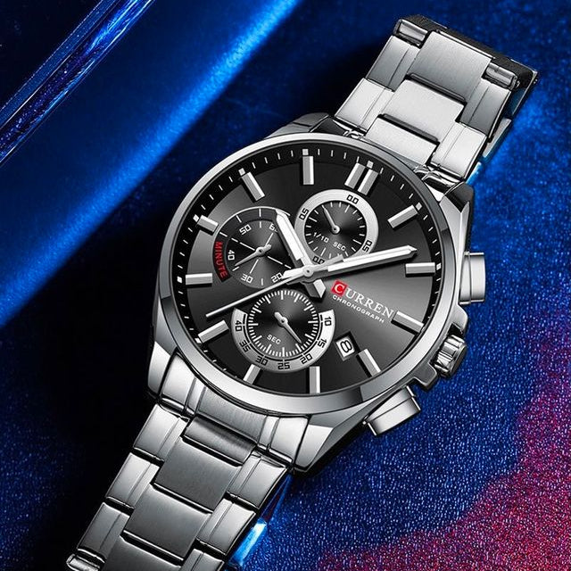 Reloj CURREN Chronograph Silver Black