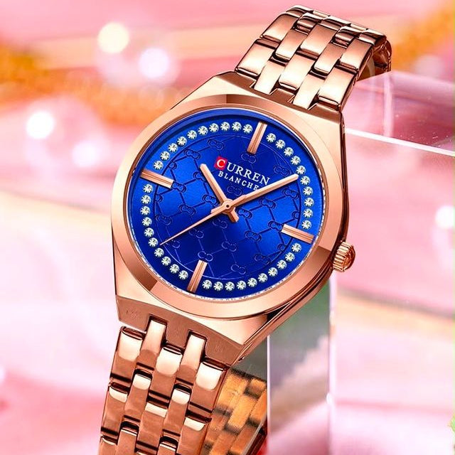 Reloj CURREN Blanche Royal Azul Zafiro Oro Rosa para Mujer
