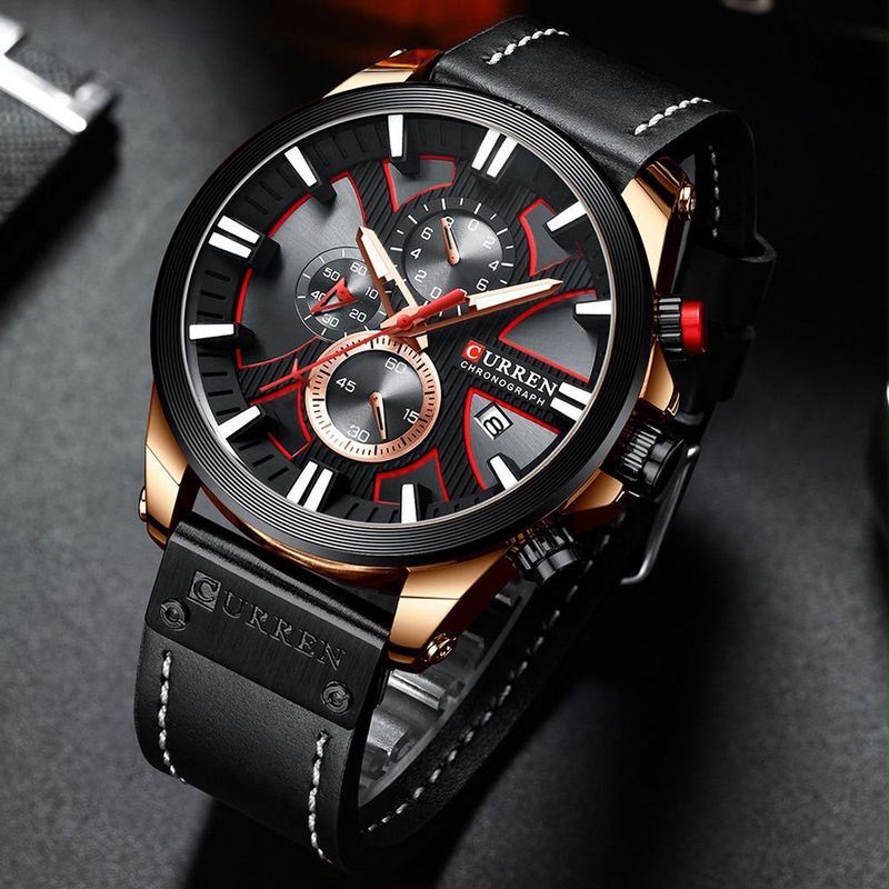 Reloj CURREN Chronograph Black Red