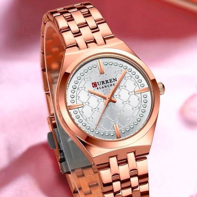 Reloj CURREN Blanche Royal Plata Perla Oro Rosa para Mujer