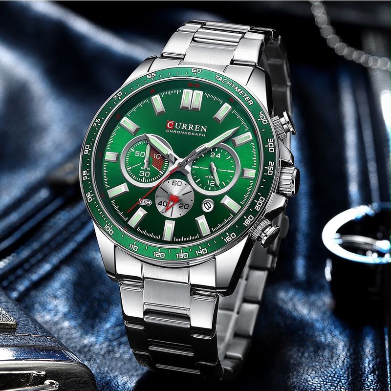 Reloj CURREN Chronograph Green Steel