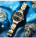 Reloj CURREN Blanche para Mujer – Elegancia Bicolor con Esfera Negra