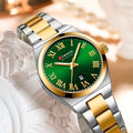 Reloj CURREN Blanche para Mujer – Elegancia Bicolor con Esfera Verde y Calendario