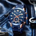Reloj CURREN Ocean Blue Rose Gold Chronograph hombre