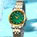 Reloj CURREN Blanche para Mujer | Bicolor con Esfera Verde Nácar y Cristales