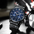 Reloj CURREN para Hombre Negro – Cronógrafo con Esfera Azul