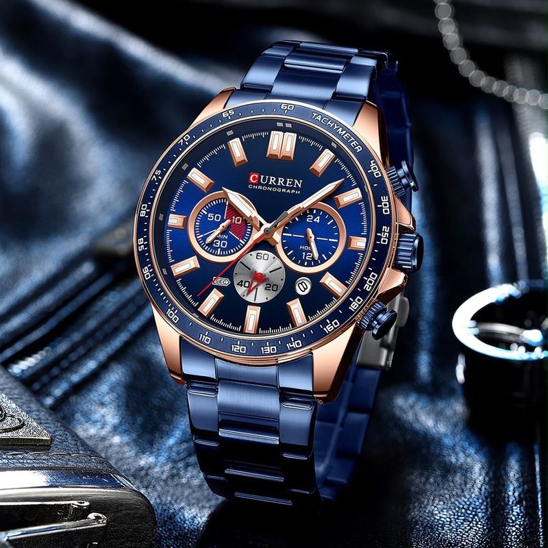 Reloj CURREN Royal Blue Gold Chronograph hombre
