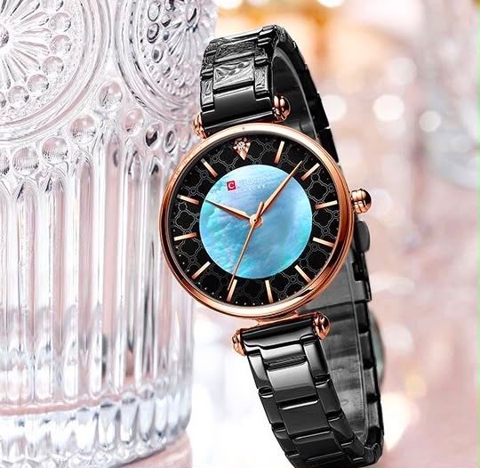 Reloj CURREN Blanche Elegance Negro Oro Rosa para Mujer