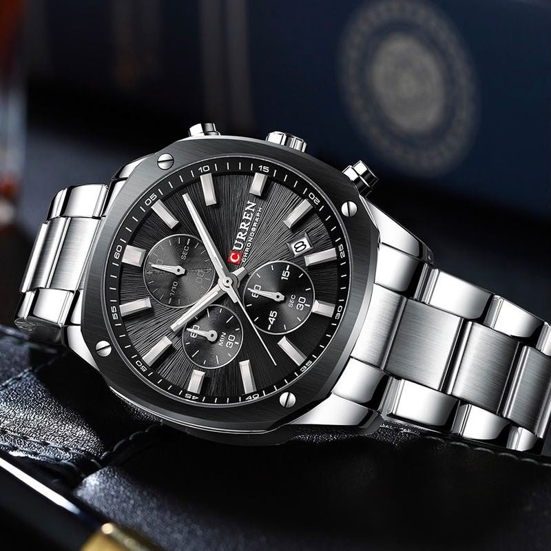 Reloj CURREN Chronograph Prestige Silver Black