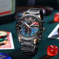 Reloj CURREN Phantom Black Gold para Hombre – Cronógrafo de Acero Inoxidable