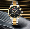 Reloj CURREN para Hombre Elegante Bicolor Plata/Dorado – Esfera Negra con Calendario