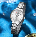 Reloj CURREN Blanche para Mujer – Elegancia Plateada con Esfera Blanca Radiante
