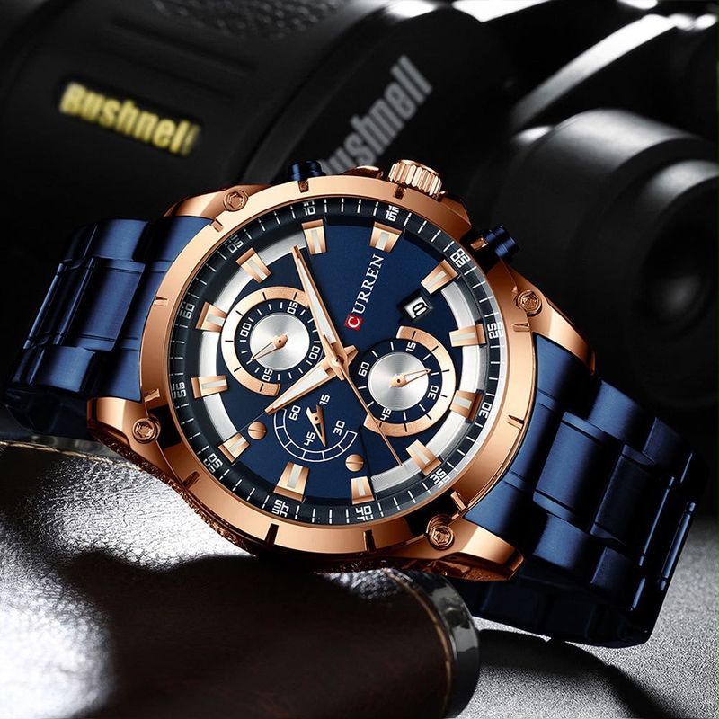 Reloj CURREN Navy Rose Gold Elite para hombre