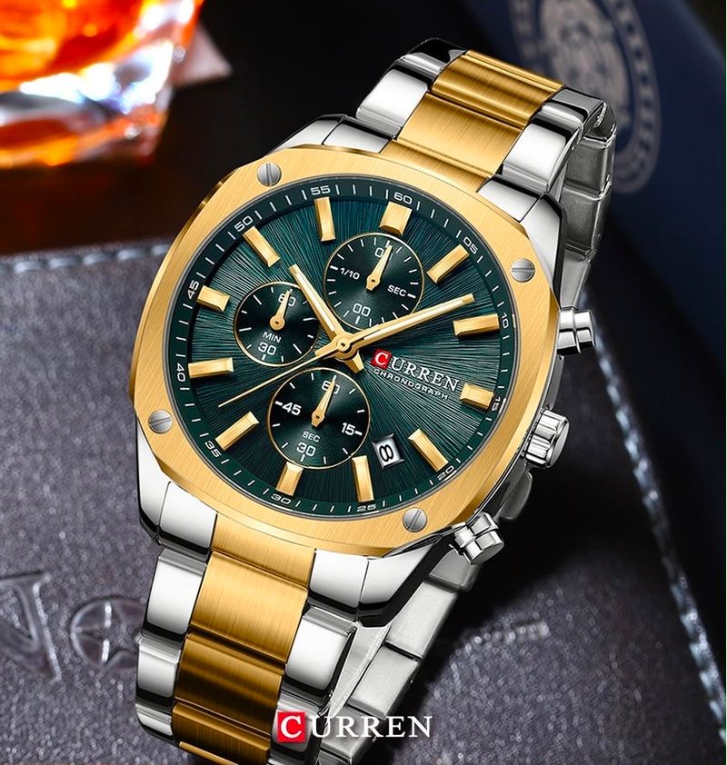 Reloj CURREN Chronograph Royal Green Gold