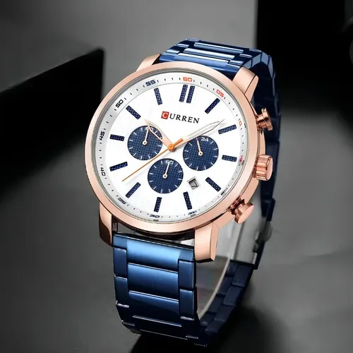 Reloj CURREN Prestige Blue Rose Gold para hombre