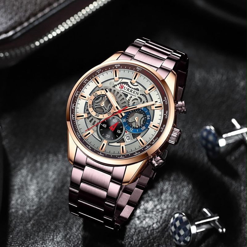 Reloj CURREN Prestige Skeleton Rose Gold para hombre