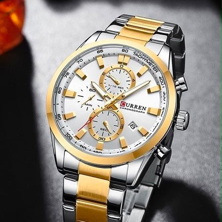 Reloj CURREN Chronograph Silver Gold