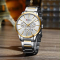CURREN 8363 Men's Quartz Chronograph Watch – Silver/Gold White Dial