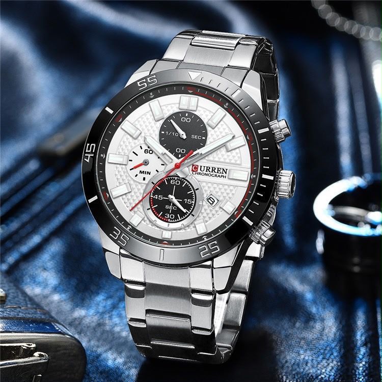 Reloj CURREN Arctic Silver Chronograph hombre