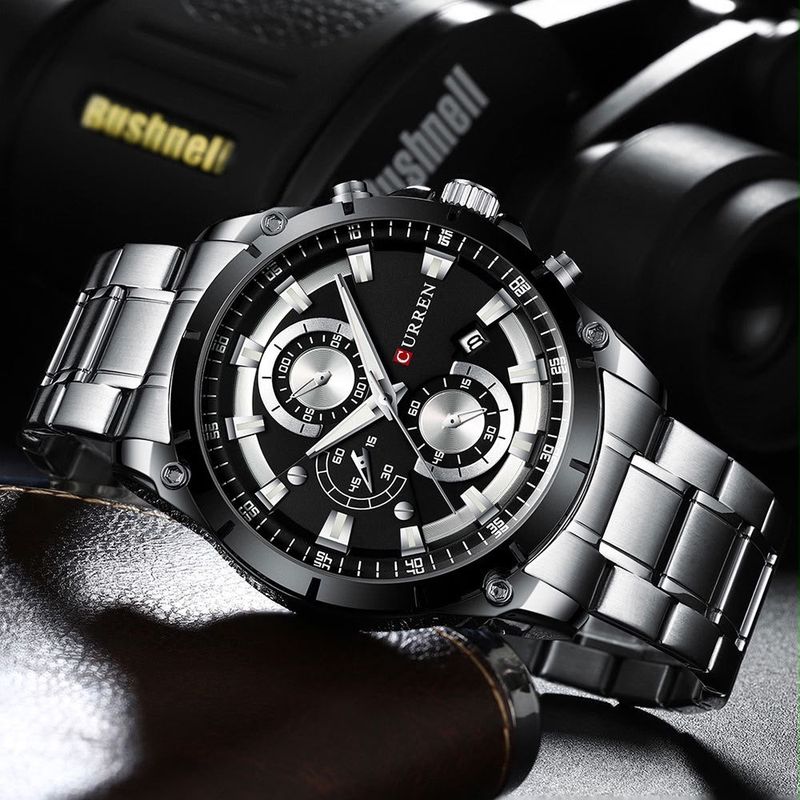 Reloj CURREN Silver Black Executive para hombre