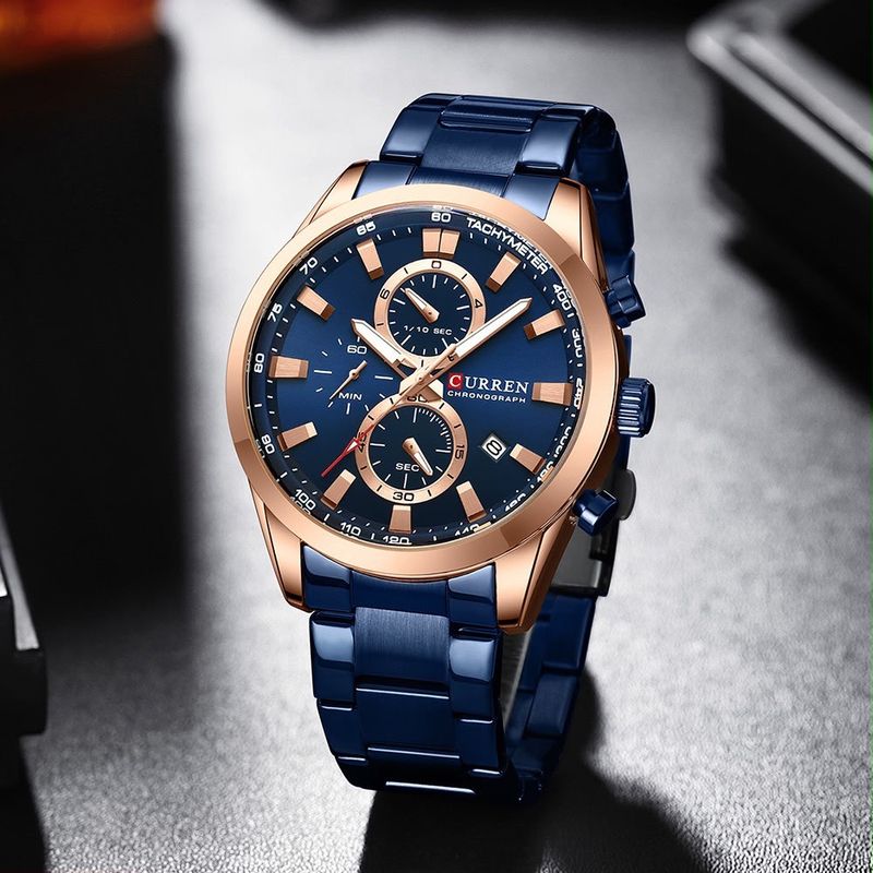 Reloj CURREN Chronograph Executive Blue &amp; Rose Gold