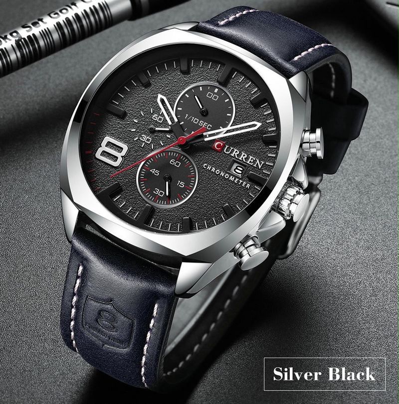 Reloj CURREN Cronógrafo Silver Black