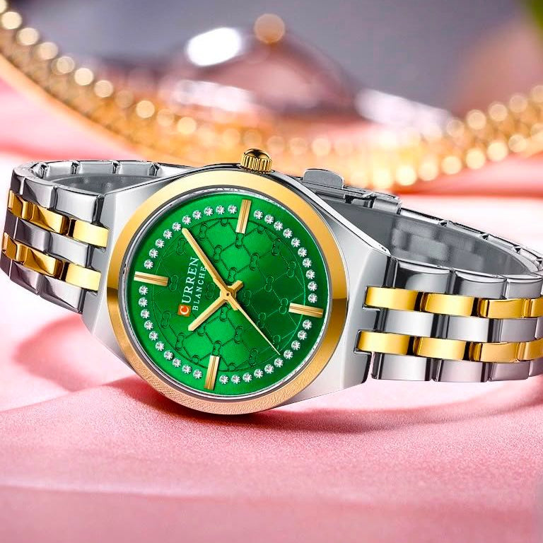 Reloj CURREN Blanche Royal Bicolor Verde Esmeralda para Mujer