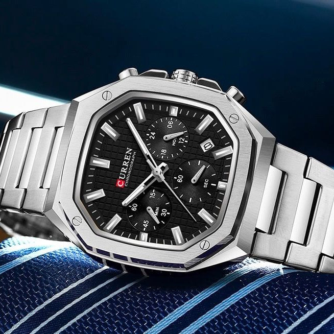 Reloj CURREN Octagonal Silver Black