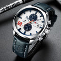 Reloj CURREN Cronógrafo – Plateado con Correa Azul Marino
