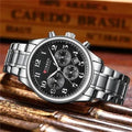 Reloj CURREN Cronógrafo Plateado con Esfera Negra para Hombre