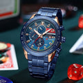 Reloj CURREN Chronograph Racing Blue Gold para hombre