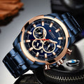 Reloj CURREN Royal Blue Gold Chronograph para hombre