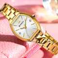 Reloj CURREN para Mujer | Dorado Elegante con Esfera Blanca y Números Romanos