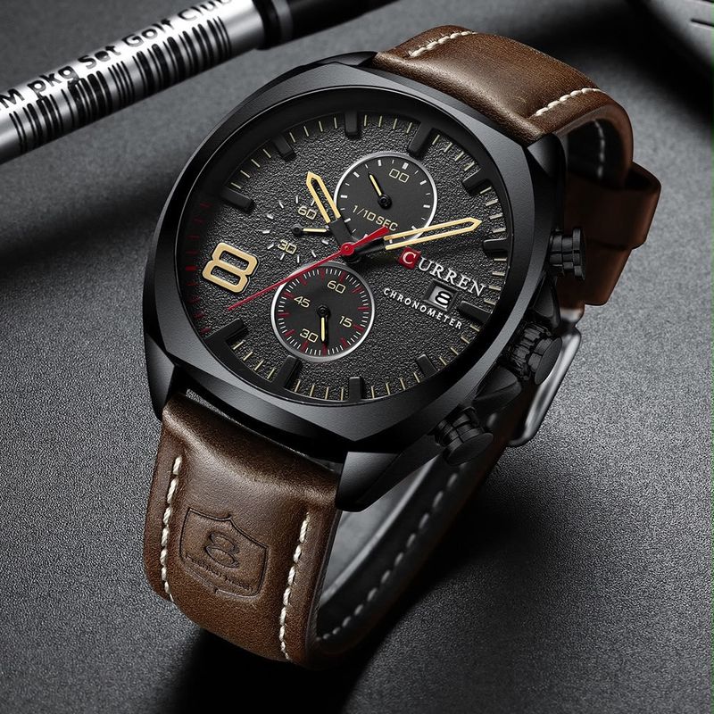 Reloj CURREN Negro Mate y Café