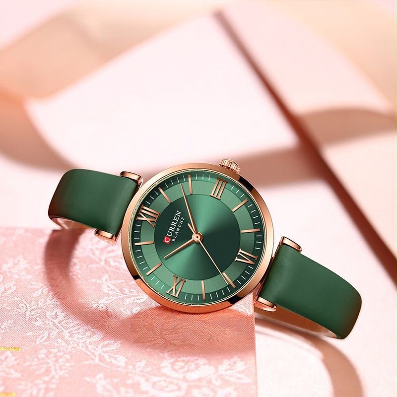 Reloj CURREN Blanche Elegance Verde Esmeralda para Mujer